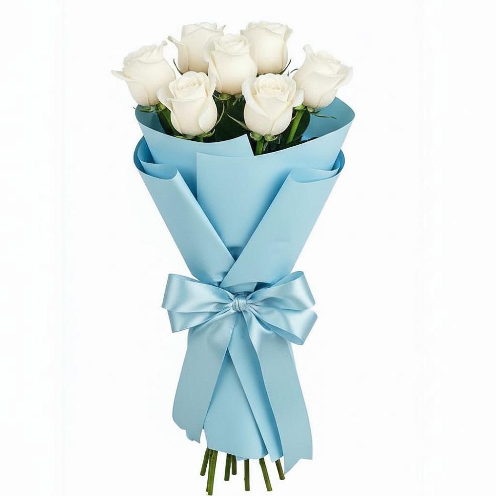 Букет 7 белых роз Проуд в Мингрельской