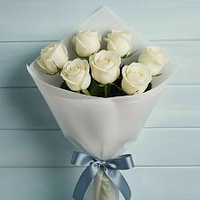 Букет 7 Белых роз Эдлесс Лав в Мингрельской