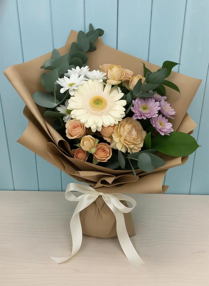 Букет цветов из: Герберы и Хризантемы в Мингрельской
