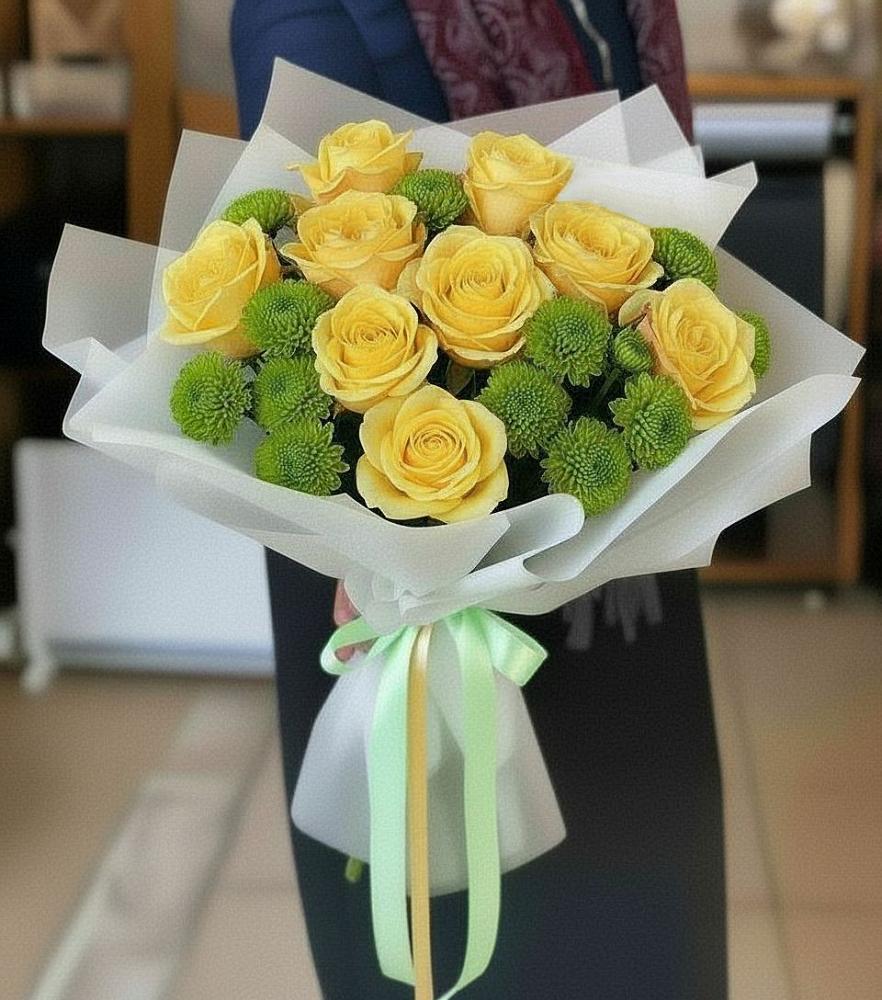 Букет цветов из: Хризантемы и Розы в Мингрельской