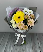 Букет цветов из:  Розы, Герберы и Хризантемы #REPLACE_PRED# Мингрельской