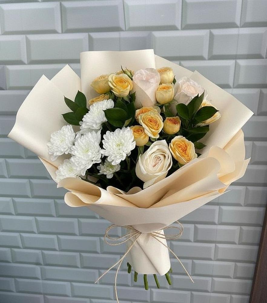 Букет цветов из: Розы и Хризантемы в Мингрельской