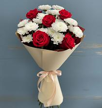 Букет цветов из:  Розы и Хризантемы в Мингрельской