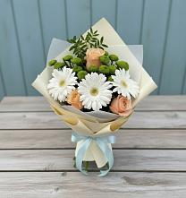 Букет цветов из:  Герберы, Розы и Хризантемы #REPLACE_PRED# Мингрельской