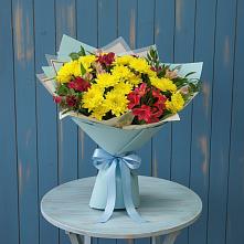Букет цветов из:  Альстромерии и Хризантемы #REPLACE_PRED# Мингрельской