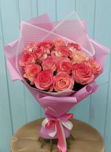 Букет 15 Розовых роз Равель в Мингрельской