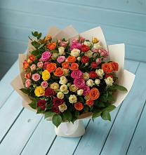 Букет Микс из разноцветных кустовых роз в Мингрельской